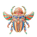 Winged Scarab with Floral Pattern Brooch original white background product photo