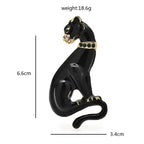 Black Enamel Panther Brooch