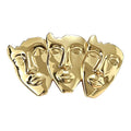 Sculptural Trio of Faces Brooch original white background product photo