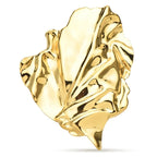 Large Sculptural Leaf Brooch — Gold