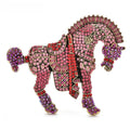 Ornate Rhinestone Horse with Decorative Saddle Brooch product variant photo
