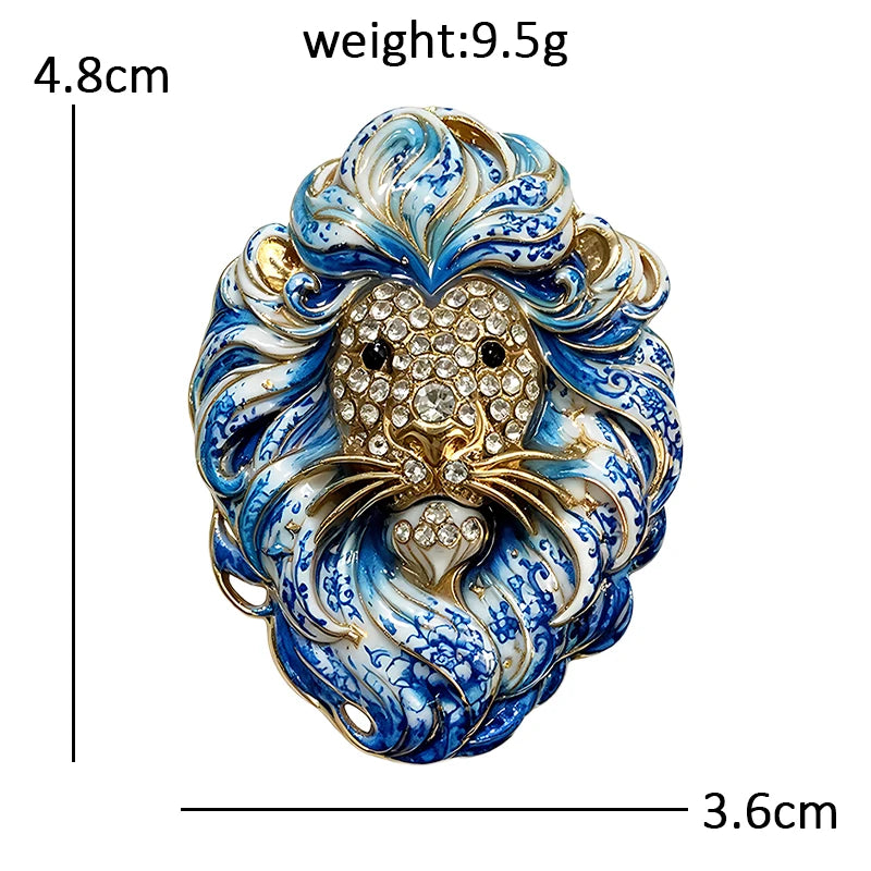Ornate Flowing Mane Lion Brooch