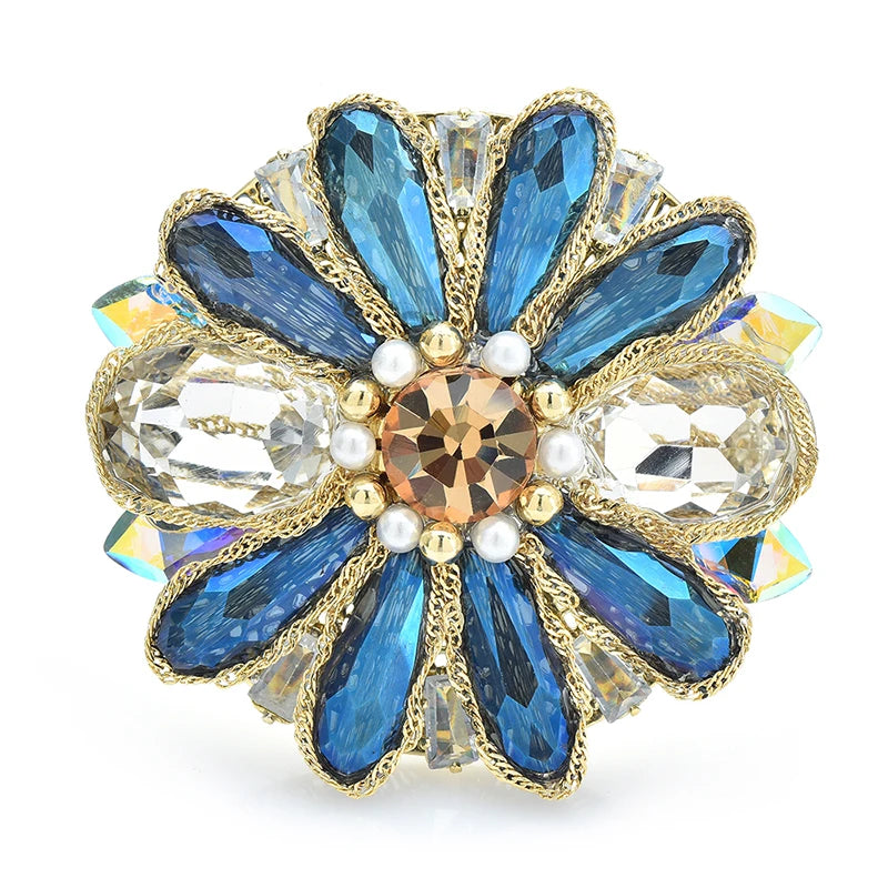 Faceted Daisy Flower Brooch