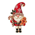 Christmas Gnome with Gingerbread Man Brooch original white background product photo