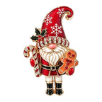 Christmas Gnome with Gingerbread Man Brooch original white background product photo