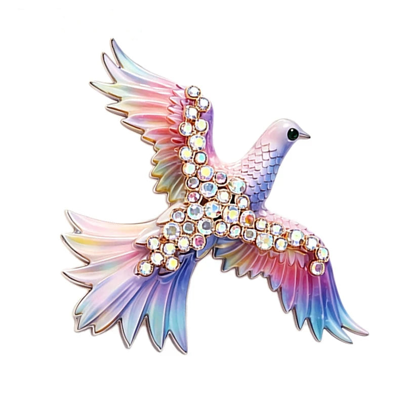 Flying Dove with Softly Shaded Wings Brooch