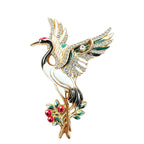 Red Crowned Crane with Berry Branch Brooch original white background product photo
