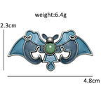 Ornate Bat with Openwork Wings Brooch