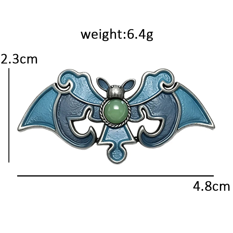 Ornate Bat with Openwork Wings Brooch
