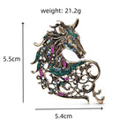 Jeweled Openwork Unicorn Brooch — dimensions