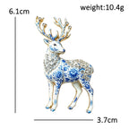 Standing Stag with Sparkling Antlers Brooch