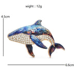 Rhinestone Orca Whale Brooch — dimensions
