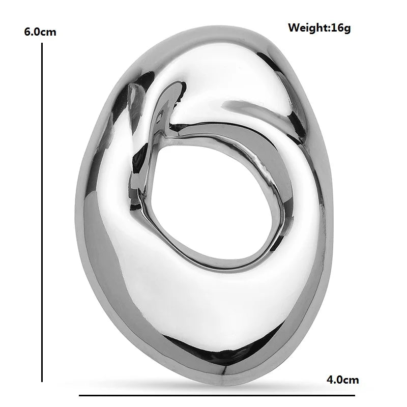 Sculptural Open Oval Brooch — dimensions