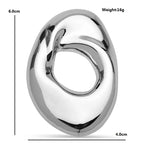 Sculptural Open Oval Brooch — dimensions