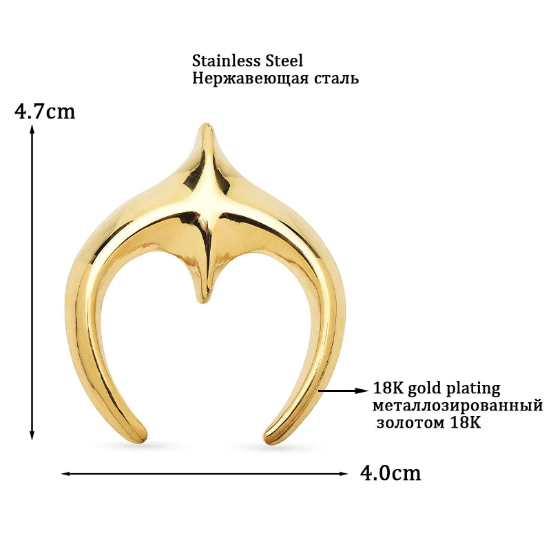 Polished Star and Crescent Moon Brooch — product view