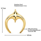 Polished Star and Crescent Moon Brooch — product view