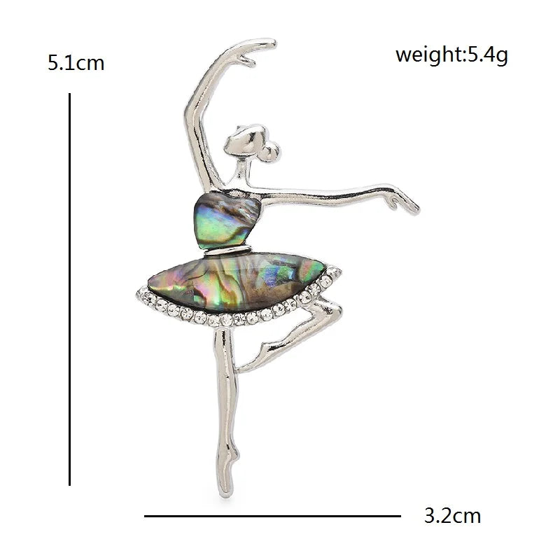 Ballerina with Decorative Tutu Brooch — dimensions