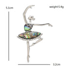 Ballerina with Decorative Tutu Brooch — dimensions