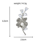 Crystal Plum Blossom Sprig Brooch — dimensions