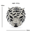 Rhinestone Tiger Face with Green Eyes Brooch dimensions and weight