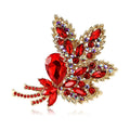 Large Jeweled Leaf Bouquet Brooch