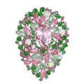 Oval Faceted Floral Statement Brooch original white background product photo