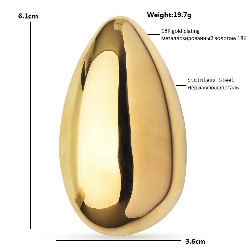 Polished Sculptural Egg Brooch — dimensions