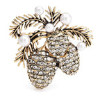 Pearl-Look Pine Cone Cluster Brooch