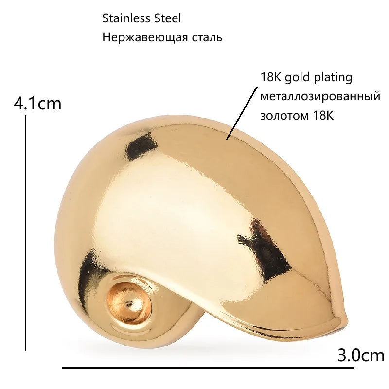 Polished Spiral Shell Brooch — product view