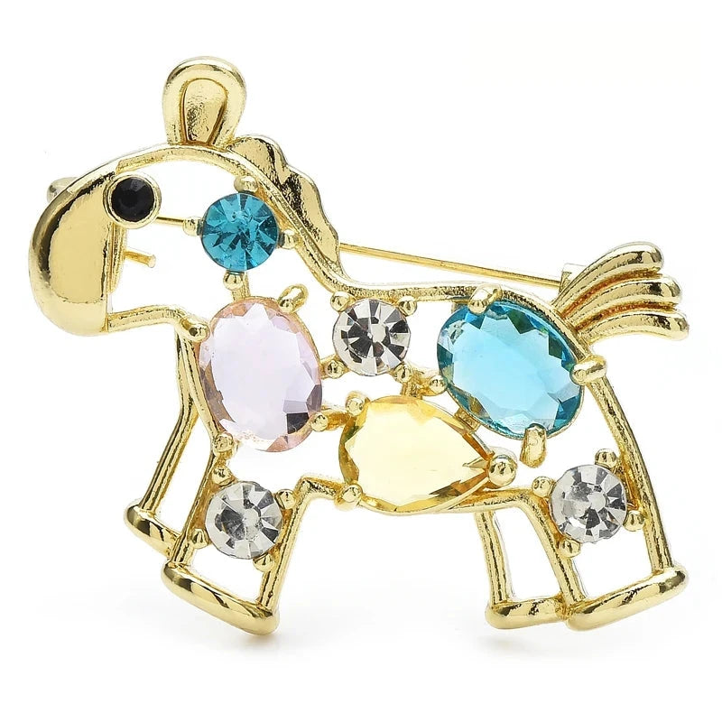 Pastel Faceted Toy Horse Brooch product variant photo