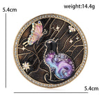 Cat and Butterfly Celestial Medallion Brooch — dimensions
