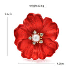 Layered Enamel Flower with Pearl-Look Center Brooch