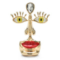 Surreal Face with Yellow Eyes and Red Lips Brooch — Surreal Face