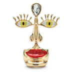 Surreal Face with Yellow Eyes and Red Lips Brooch — Surreal Face