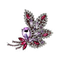 Large Jeweled Leaf Bouquet Brooch