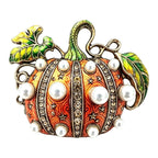 Pearl-Look-Accent Pumpkin with Curling Vine Brooch original white background variant photo