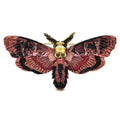 Vintage-Style Skull Butterfly Enamel Brooch — Red