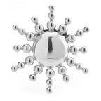Polished Sunburst Disc Brooch