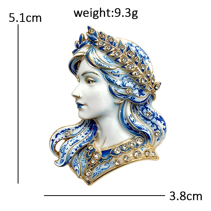 Virgo Maiden with Laurel Crown Brooch
