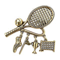Vintage Tennis Racket Charm Brooch original white background variant photo