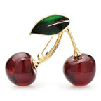 Enamel Cherry Pair Brooch
