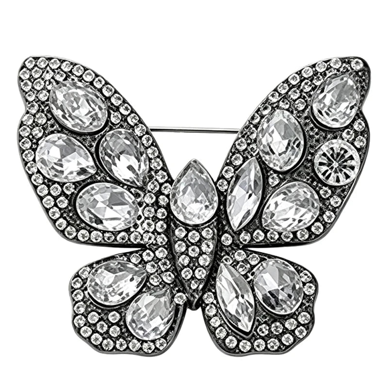 Oval Faceted Wing Butterfly Brooch original white background product photo