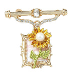Framed Flower with Pearl-Look Accent Brooch original white background variant photo
