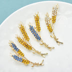 Jeweled Wheat Sprig Brooch