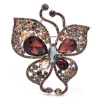 Rhinestone Swallowtail Butterfly Brooch — Brown