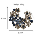 Faceted Floral Crescent Brooch dimensions and weight