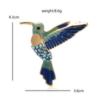 Flying Enamel Hummingbird with Rhinestones Brooch — dimensions