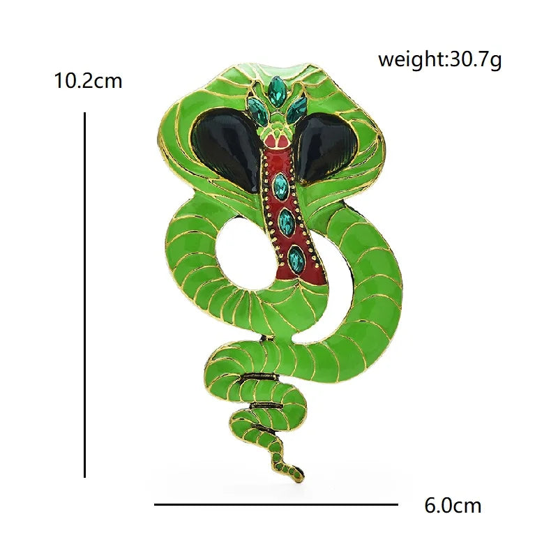 Large Enamel Cobra Brooch — dimensions