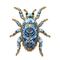 Blue and White Floral Beetle Brooch original white background product photo