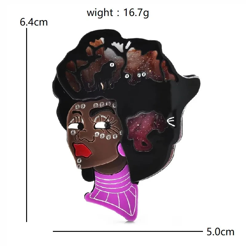 Layered Acrylic Character and Animal Brooch